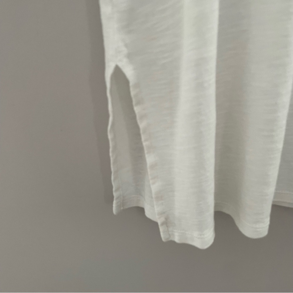 J. JILL Pima Short Sleeve V-Neck White Tee Tunic Large - Picture 4 of 6